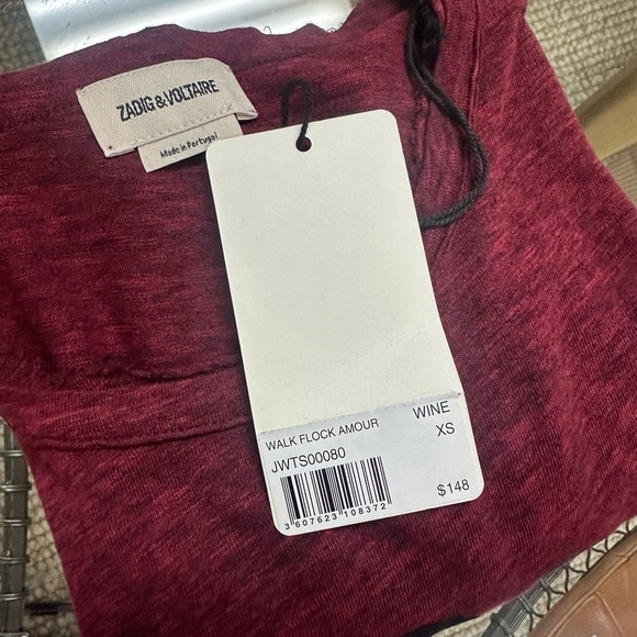 Zadig & Voltaire Walk Flock Amour Tee- XS,S,M,L - Picture 5 of 8